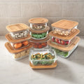 Refrigerator Food Storage Containers Meal Prep High Borosilicate Glass Food Packing Container Airtight Bamboo Lids Lunch Box