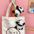IVANHOE Cartoon Panda Plush Doll Brooch Soft Cute Clothes Pin Three-dimensional Bag Accessories for Children Students Adults
