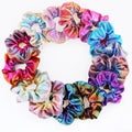 Wholesale 14 Color Laser Fabric Hair Band Bronzing Two Color Gradient Pig Large Colon Ring Head Flower Hair Scrunchies