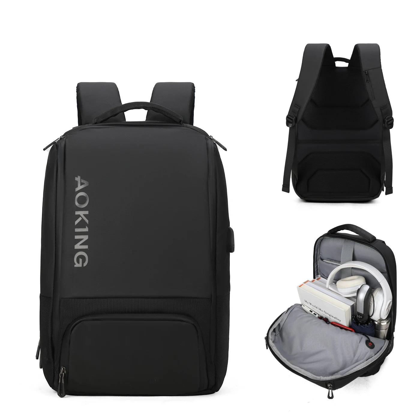 Hot Selling Durable Anti-Theft Laptop Backpack USB Charging Port Zipper Luxury Style Waterproof Polyester Custom Logo Travel