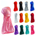 Wholesale Hip Hop Cycling Elastic Thickened Polyester Long Tail Duragesic Silky Durag Hat Durags for Men