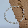 Handmade Baroque Pearl Beaded Bracelet Waterproof 18k Gold Plating Anklet Bracelet