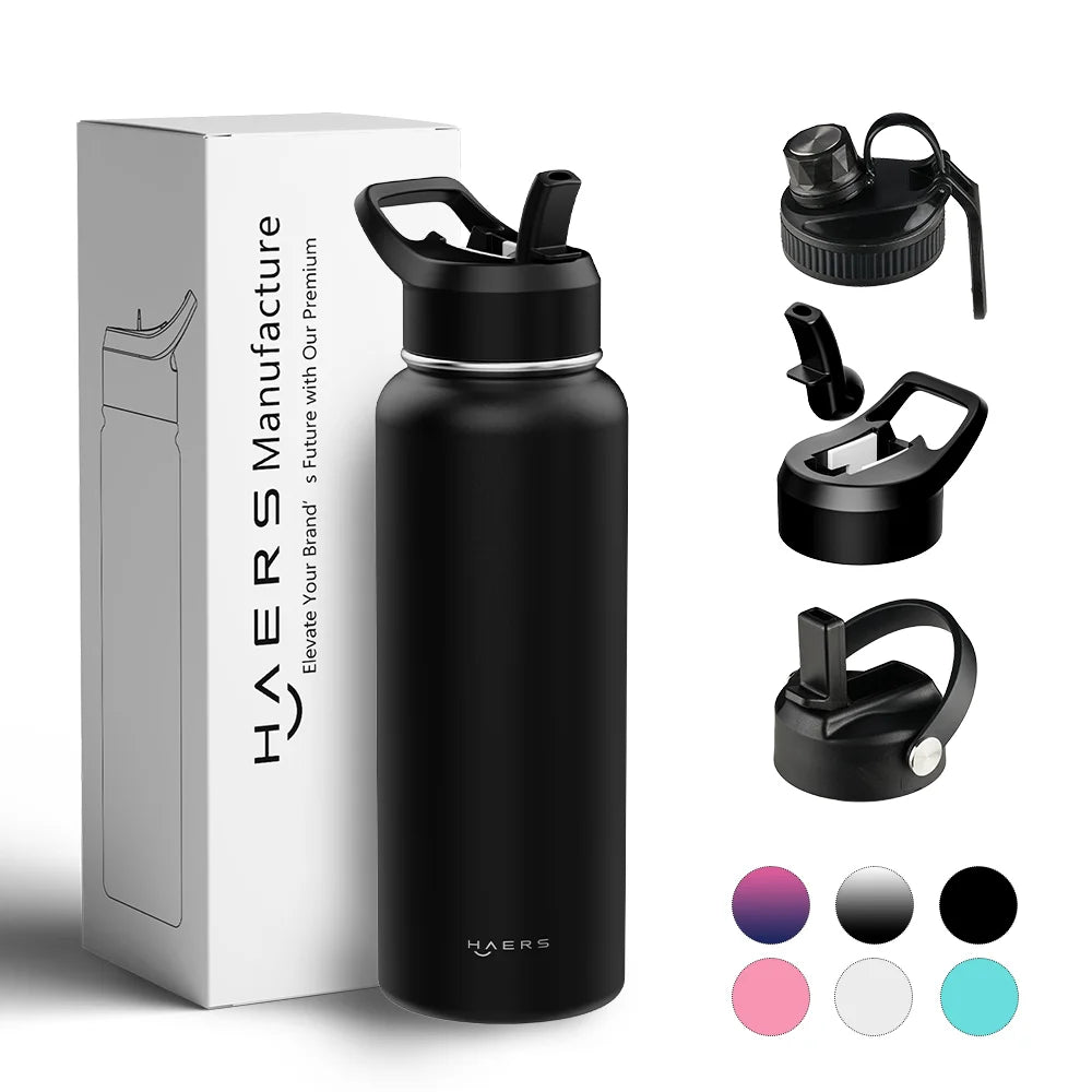 Custom Logo 32oz 40oz 64oz Stainless Steel Double Wall Insulated Vacuum Flask Sports Water Bottles