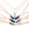 Fashion Bohemia Natural Clear Quartz Moon Choker Necklace Layered Quartz Necklaces Gold Color Crystal Pendant Necklace for Women