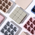 Silicone Food Grade Ice Cube Tray Molds 9 Cavity Square with Lid for Freezer Custom Logo Cocktail & Whiskey Use