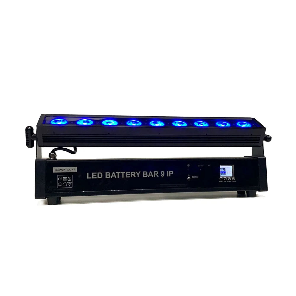 6in1 RGBWA+UV Waterproof 9x10w Battery bar Led Wall Washer Light