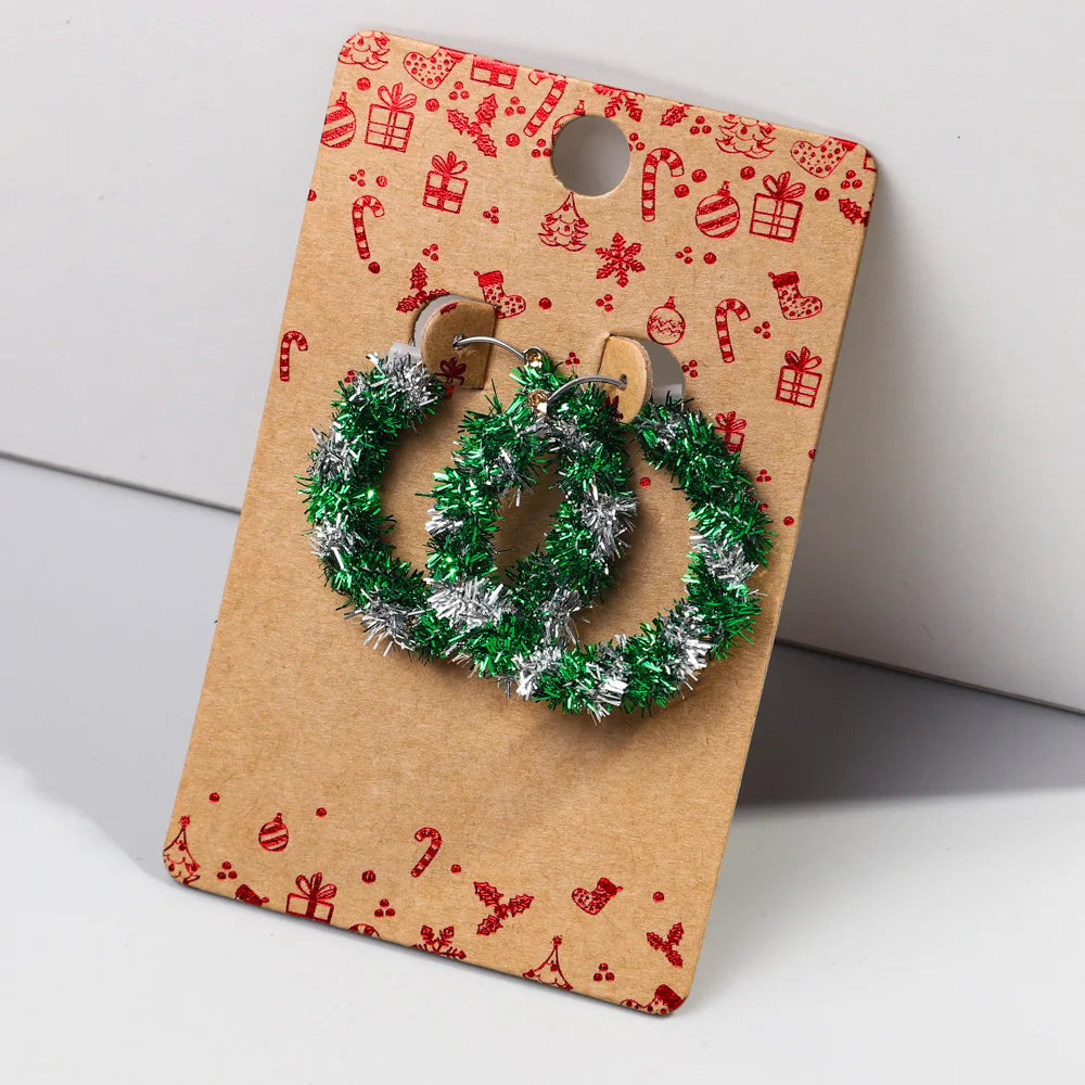 Hot Selling Creative Christmas Fashion Women's Jewelry Garland Modeling Handmade Ribbon Party Earrings Party Jewelry