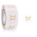 CMYK Color Customizable Thank You Label Waterproof Gift Package Sticker Self Adhesive Round Shape Paper Material