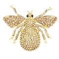 Vintage Gold Plated Alloy Rhinestone Insect Honey Bee Brooch Pins Crystal for Women Wedding Party Gift