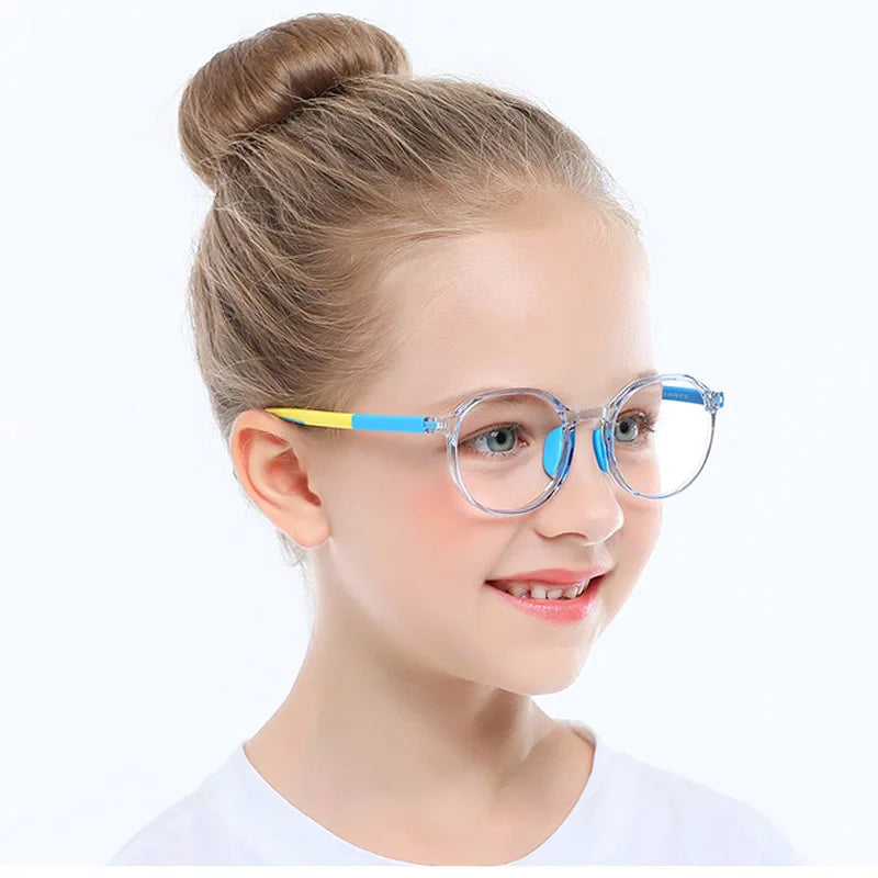 Eyeglasses Frames Vintage Tr90 Round Kids Blue Light Filter Computer Gaming Glasses Anti Blue Light Blocking Glasses 2026