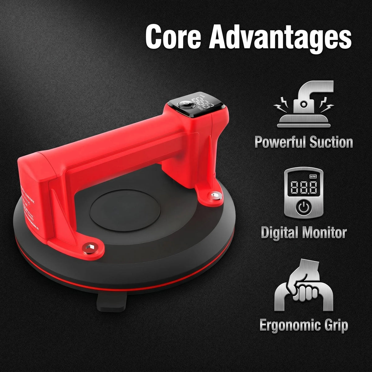 Shijing P618A Suction Lifter Paving Brick Tool Strong Handling Large Tile Glass Air Pump Electric Vacuum Suction Cup for Granite MegaBDM