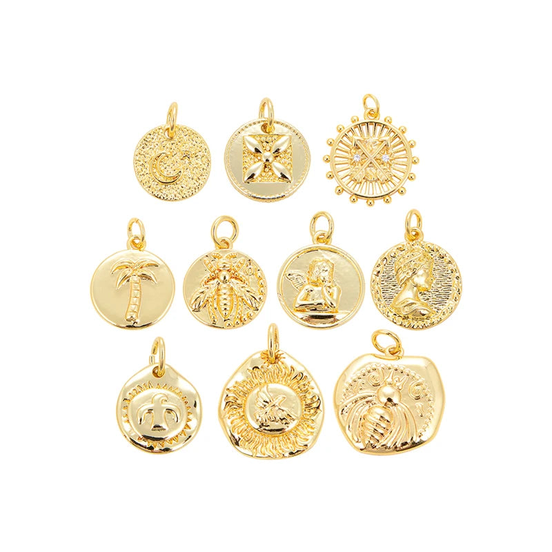 Coconut Tree Angel Lady Portrait Bee Eagle CharmBracelet Necklace Pendant Earring Attachment Charm Jewelry Findings Supply S35