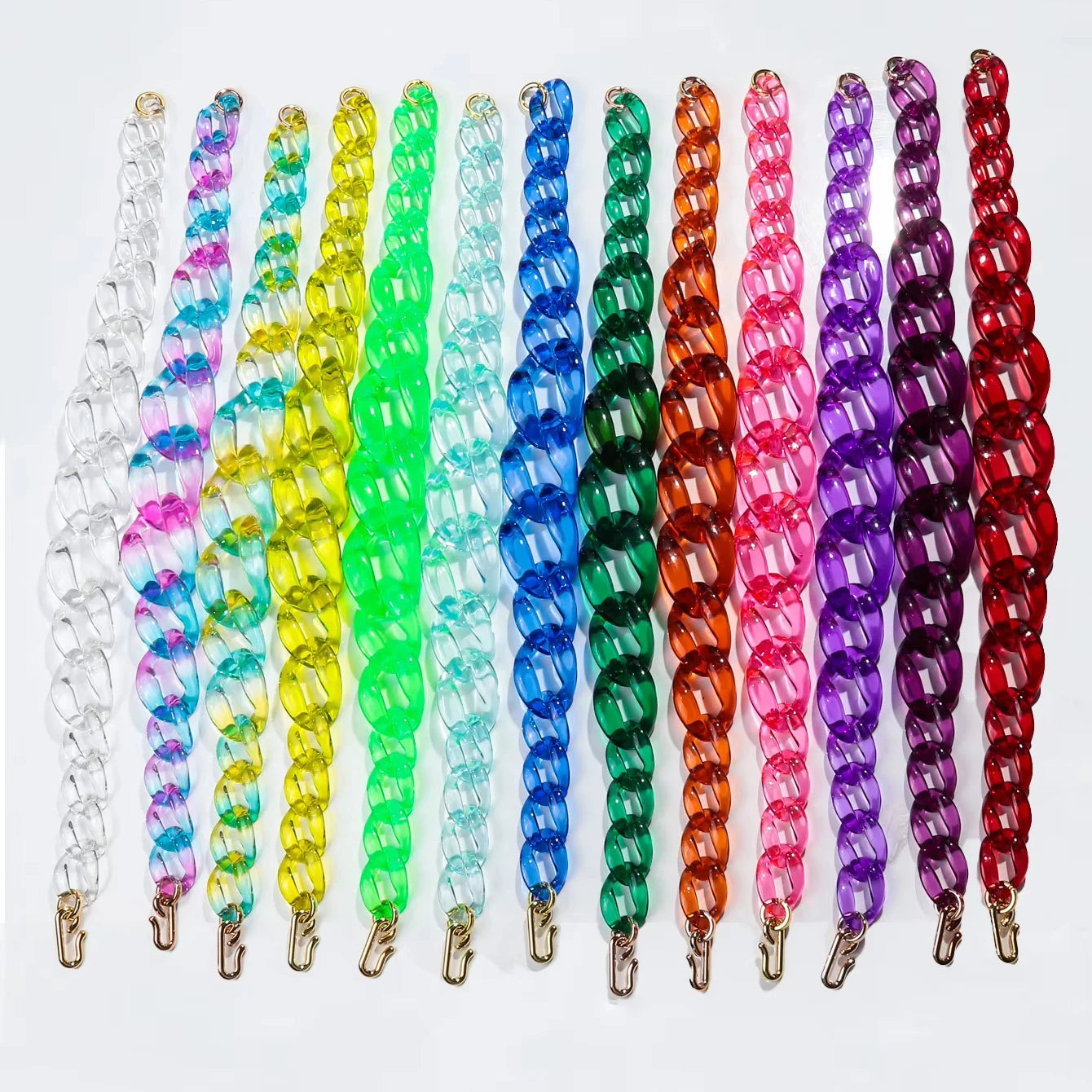 Summer Fashion Jewelry Vibrant clear Juice Color Chain Women's Party Accessory Fluorescent Color Link Acrylic Necklace Gift