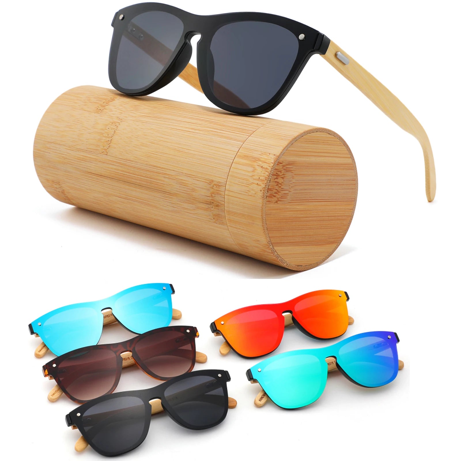 CONCHEN Party Adult Cheap Mirror Shades Frameless Square Sun Glasses New Fashion Oversized Engrave Logo Custom Bamboo Sunglasses