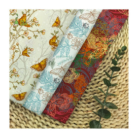 Colorful Butterfly Printed Organic Cotton Light Woven 100% Cotton Poplin Fabric for Garment Home Decor Shirt Girls & Boys