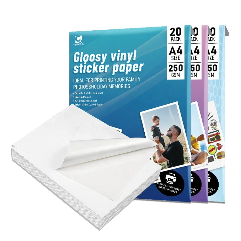 Hot Sale Cc Glossy for Printer Blank A4 Transparent Inkjet Self Adhesive Rainbow Vinyl Frosted Matte Sticker Paper
