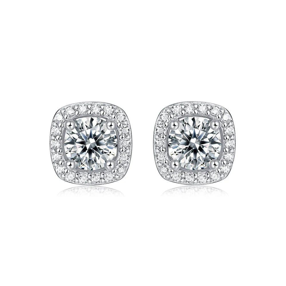 0.5 Carat Silver 925 Sterling Ear Studs Jewelry Moissanites Stud Earrings for Women Fashion Party Earrings