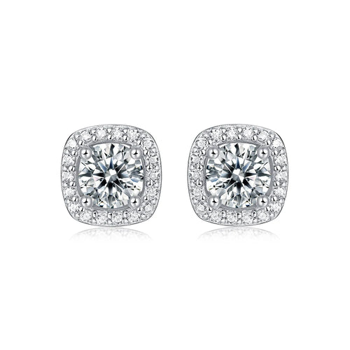 0.5 Carat Silver 925 Sterling Ear Studs Jewelry Moissanites Stud Earrings for Women Fashion Party Earrings