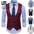 Cheap Wholesale Men's Business Suit Vest - Plus Size Single-Breasted Formal Waistcoat Solid Color for Office & Wedding