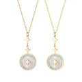 Fashion Jewelry Accessories Titanium Steel Necklace Women's High Design Star O Chain Shell Diamond Pendant Headpiece