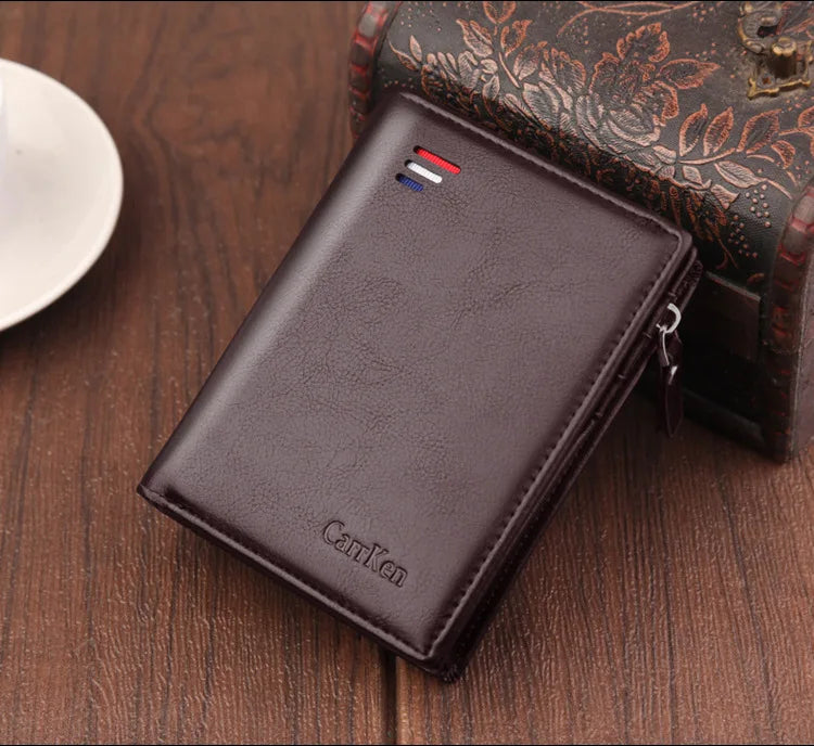 Hot Sell Retro Style Wax Oil RFID Anti Degaussing Wallet Men's Short Pu Leather Wallet