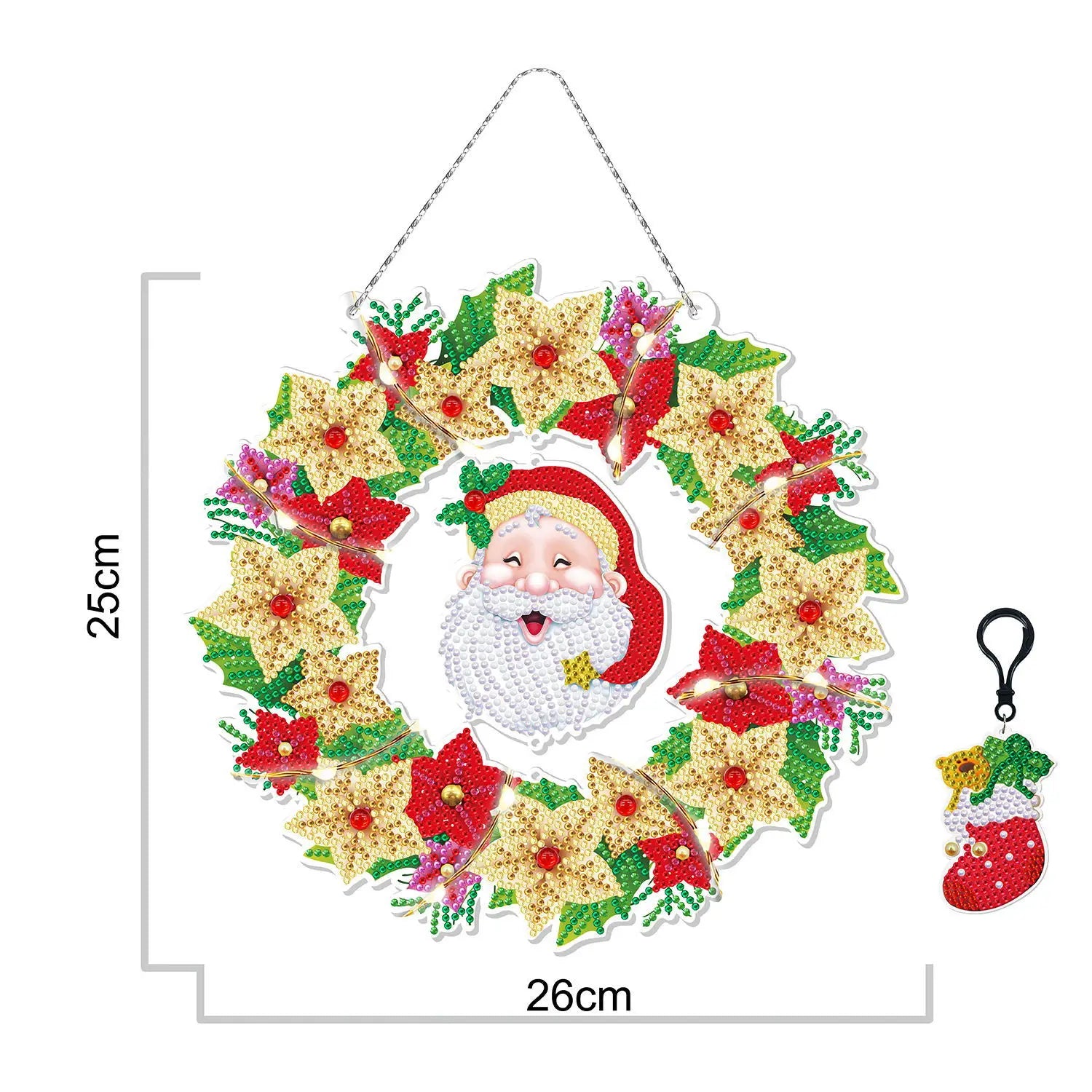 Factory Supply DIY 5D Diamond Painting Wall Hanging Christmas Wreath Gift Home Festival Decoration Special Shaped Drill Diamond