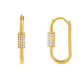 Fashion Jewellery 925 Sterling Silver Chunky Carabiner Toggle 18k Gold Large Hoop Earring