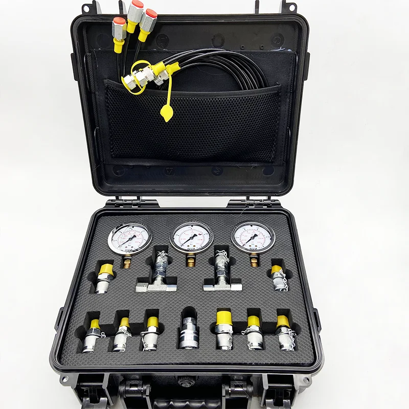 High Precision Hydraulic Oil Pressure Gauge Hydraulic Gauge test Hose test Too Lkit Excavator Hydraulic Pressure Measuring Box