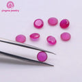 High Temperature Resistance Good Quality Synthetic Corundum Stone 3.5mm to 6.5mm 5# Red Ruby Round Shape Gemstone Loose Corundum