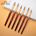 Custom Logo Premium Kolinsky Acrylic Nail Art Brush Size 2 to Size 24 with Red Wood Handle