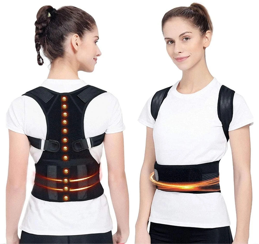 Men's Women's Neoprene Magnetic Posture Corrector Breathable Back Corset Brace Shoulder Belt for Spine Support Fitness Safety