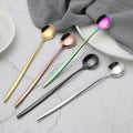 Cocktail Long Handle Stainless Steel Stirring Spoon Dessert Coffee Mixing Spoons for Bar