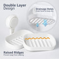 TAILI Modern Eco-Friendly Wall Mounted Shower Vacuum Layer Suction Cup Set Square Bathroom Accessories Storage Holders Racks