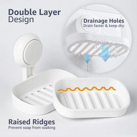 TAILI Modern Eco-Friendly Wall Mounted Shower Vacuum Layer Suction Cup Set Square Bathroom Accessories Storage Holders Racks