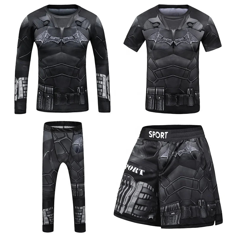 4 in 1 Cody Lundin Kids Boys Gym Bodybuilding Clothes Jiu Jitsu BJJ Kickboxing Rash Guard Sublimation Outdoor Cycling Sport Sets