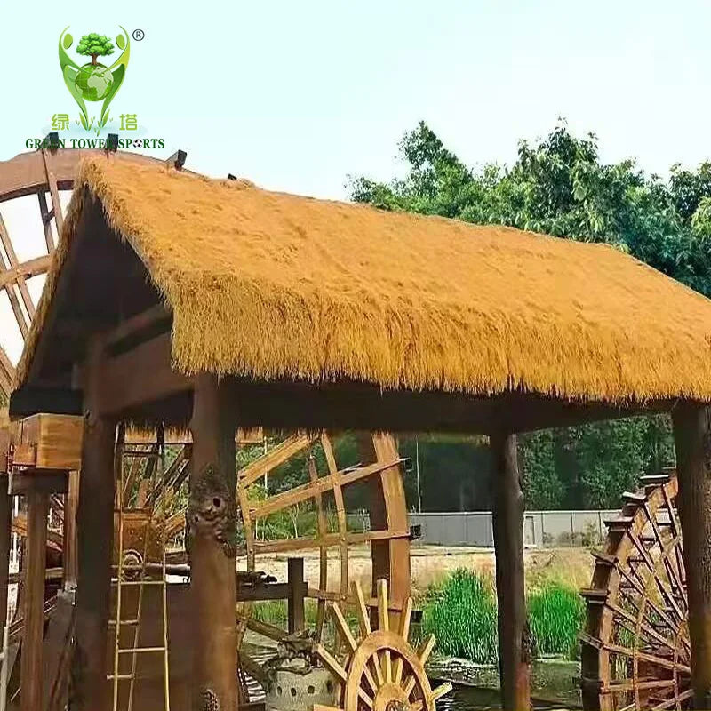 Wholesale Waterproof Synthetic Palm Artificial Wheat Straw Thatch Roof Thatch Artificial Thatch Roof Synthetic Thatch Roofing
