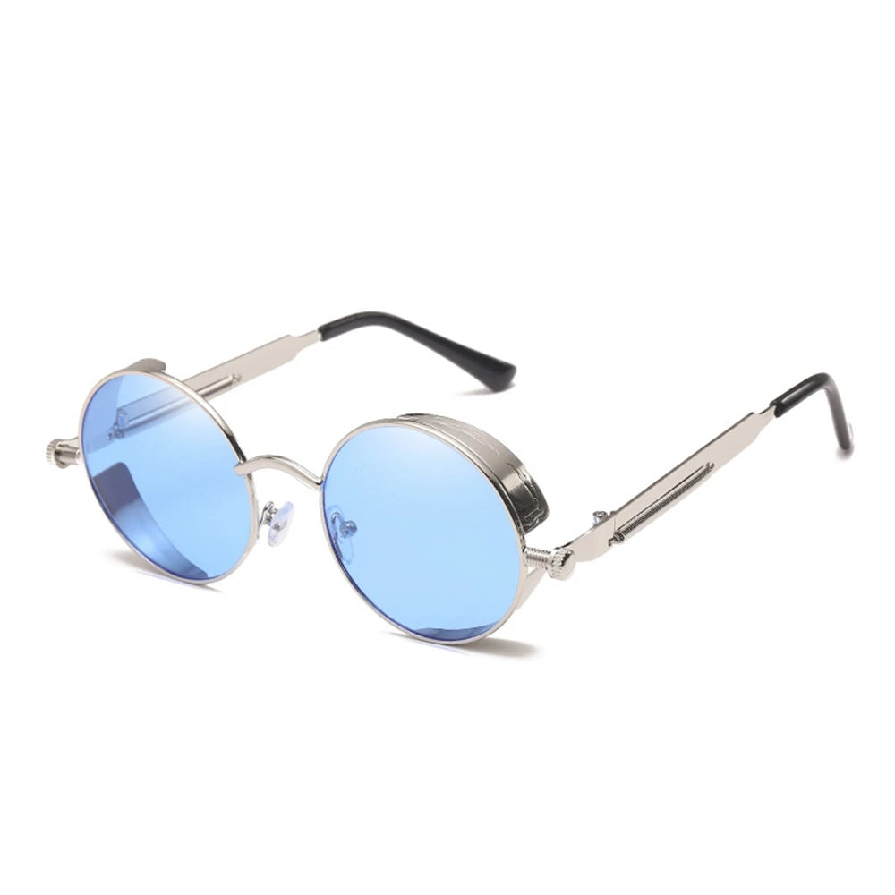 Steampunk Style Round Sunglasses Vintage Polarized Sunglasses Retro Eyewear UV400 Protection Matel Frame Sunglasses