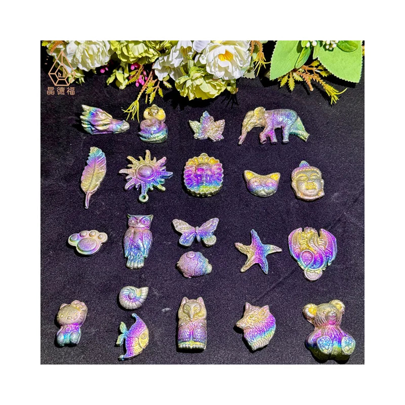 Kindfull Wholesale Crystal Fengshui Aura Carvings Bismuth Ore Animals for Sale