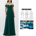 OEM Service Customizable off Shoulder A-Line Evening Dress Women Long Floor-Length Party Gown Dress