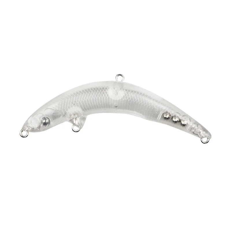 Custom 3.3g 6g Bent Fishing Lures Blanks Lipless Unpainted Crankbait Durable Hard Bait Bent Minnow Lure with Bead Wobblers