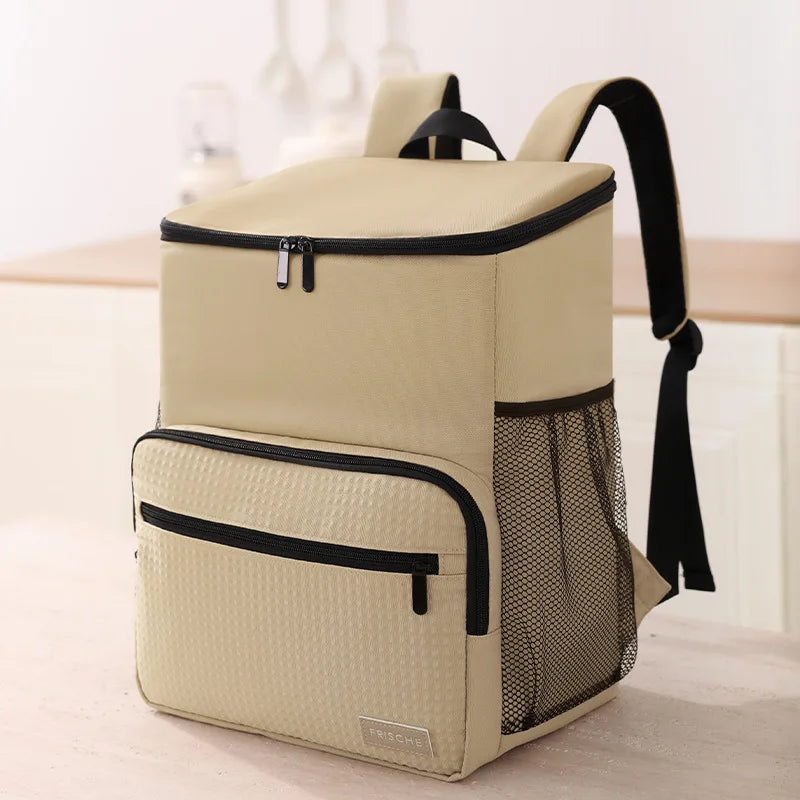 Large Capacity Soft Cooler Bag Thickened Waterproof Insulated Polyester Backpack for Picnic Hiking Camping