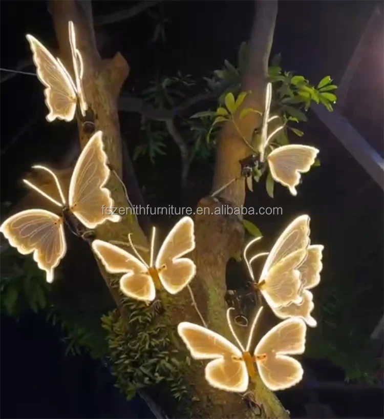 Party Props Small Light Giant Butterflies Moving Large Decorative LED Butterfly Wedding Decorations