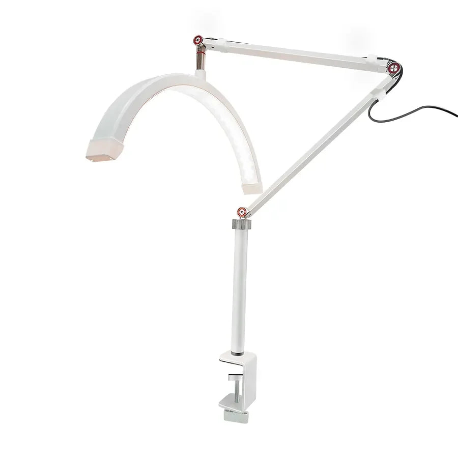 Fosoto Newest LED Nail Desk Lamp Half Moon Lash Light Ring Light for Manicure Spa Tattoos Eyebrow Artists in Beauty Salon