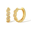 Trendy Brass 18k Gold PLated 16mm Simple Design Huggies Cubic Zircon Jewelry Earrings for Woman
