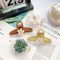 New Design Temperament Camellia Plastic Hair Extension Clip Fashion Cute Summer Trend Hair Shark Claw Clamps for Girls