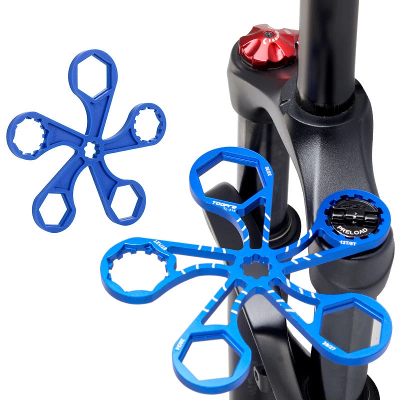 Bike Front Fork Shoulder Cap Installation Disassembly Wrench Multi Bicycle Repair Tool