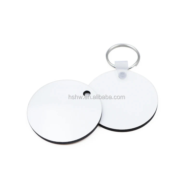 MDFSUB in Stock Single-sided Sublimation Keychain Round Shape Sublimation Blank Mdf Keychain with Protective Films