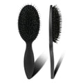 Custom Logo New Boar Bristle Oval Hair Brush Matte Black Paddle Salon Hairdressing Comb ABS Nylon Handle Hair Brush