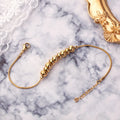 Fashion Jewelry 316L 18K Gold Plated Stainless Steel Round Snake Chain Bracelets Adjustable Simple Geometric Bead Shape Bracelet