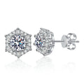 1Carat Moissanite Stud Earrings for Women Hexagram Shape 925 Sterling Silver D Color VVS1 Moissanite Eatrrings